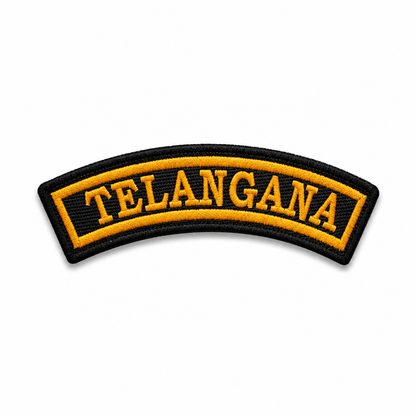 Telangana State Front Embroidered Patch 1 × 4 Inches – Iron On / Sew On