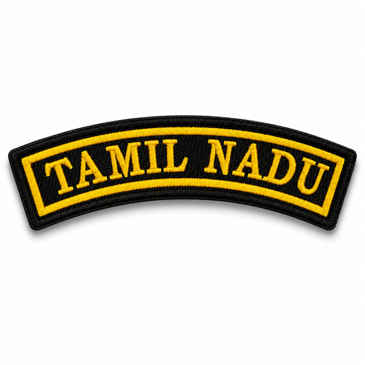 Tamil Nadu State Front Embroidered Patch 1 × 4 Inches – Iron On / Sew On