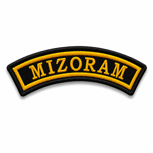 Mizoram State Front Embroidered Patch 1 × 4 Inches – Iron On / Sew On