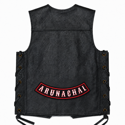 Arunachal Red Outline State Back Embroidered Patch 2.5 × 13 Inch – Iron On / Sew On