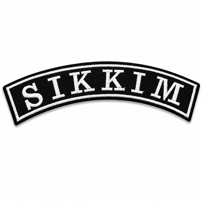 Sikkim Top Curved State Back Embroidered Patch 2.5 × 12 Inch – Iron On / Sew On