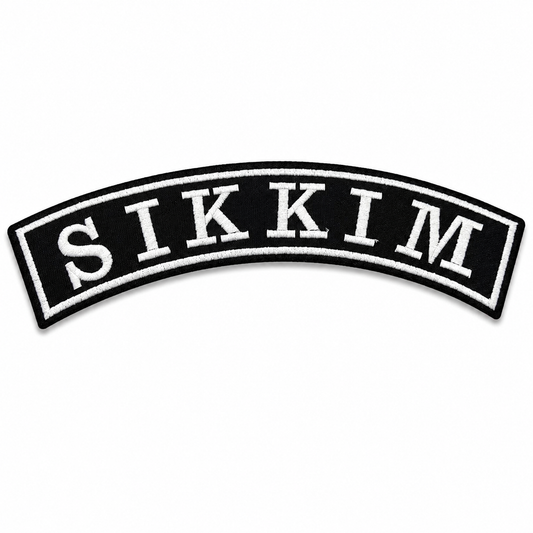 Sikkim Top Curved State Back Embroidered Patch 2.5 × 12 Inch – Iron On / Sew On