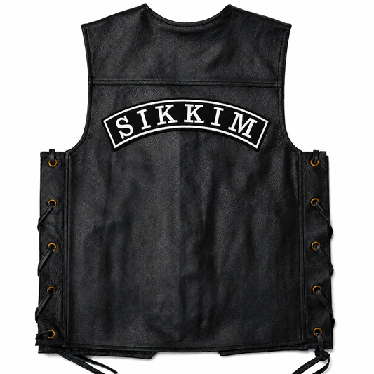 Sikkim Top Curved State Back Embroidered Patch 2.5 × 12 Inch – Iron On / Sew On