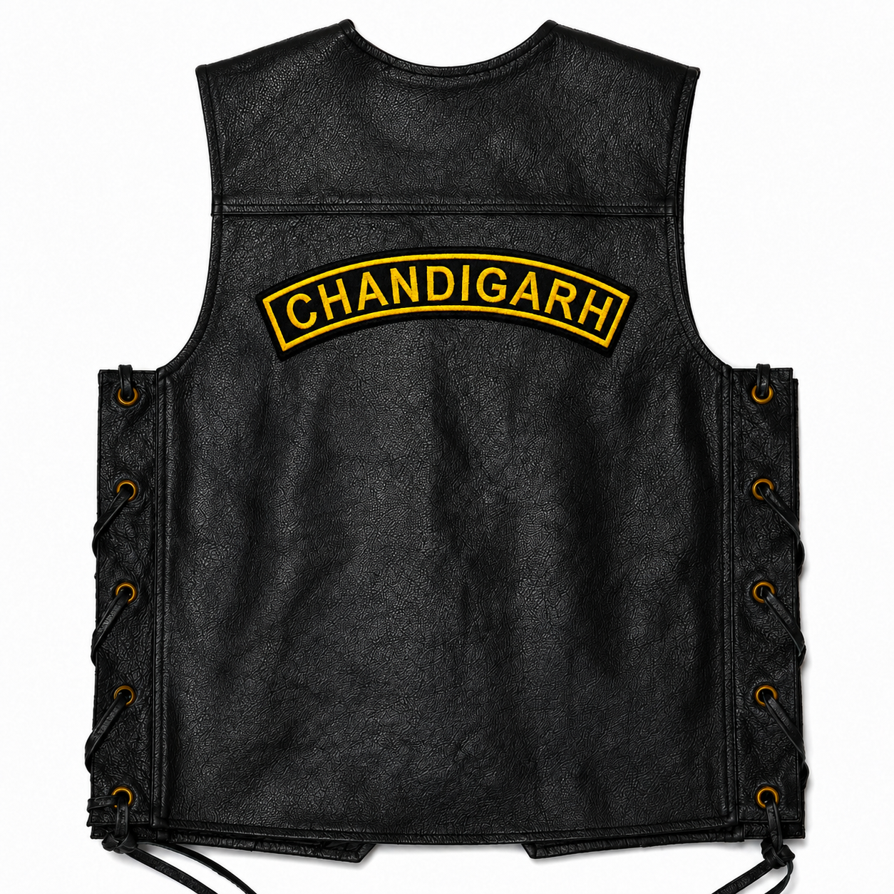 Chandigarh Top Curved Coloured Back Embroidered Patch 2 × 10 Inch – Iron On / Sew On