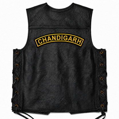 Chandigarh Top Curved Coloured Back Embroidered Patch 2 × 10 Inch – Iron On / Sew On