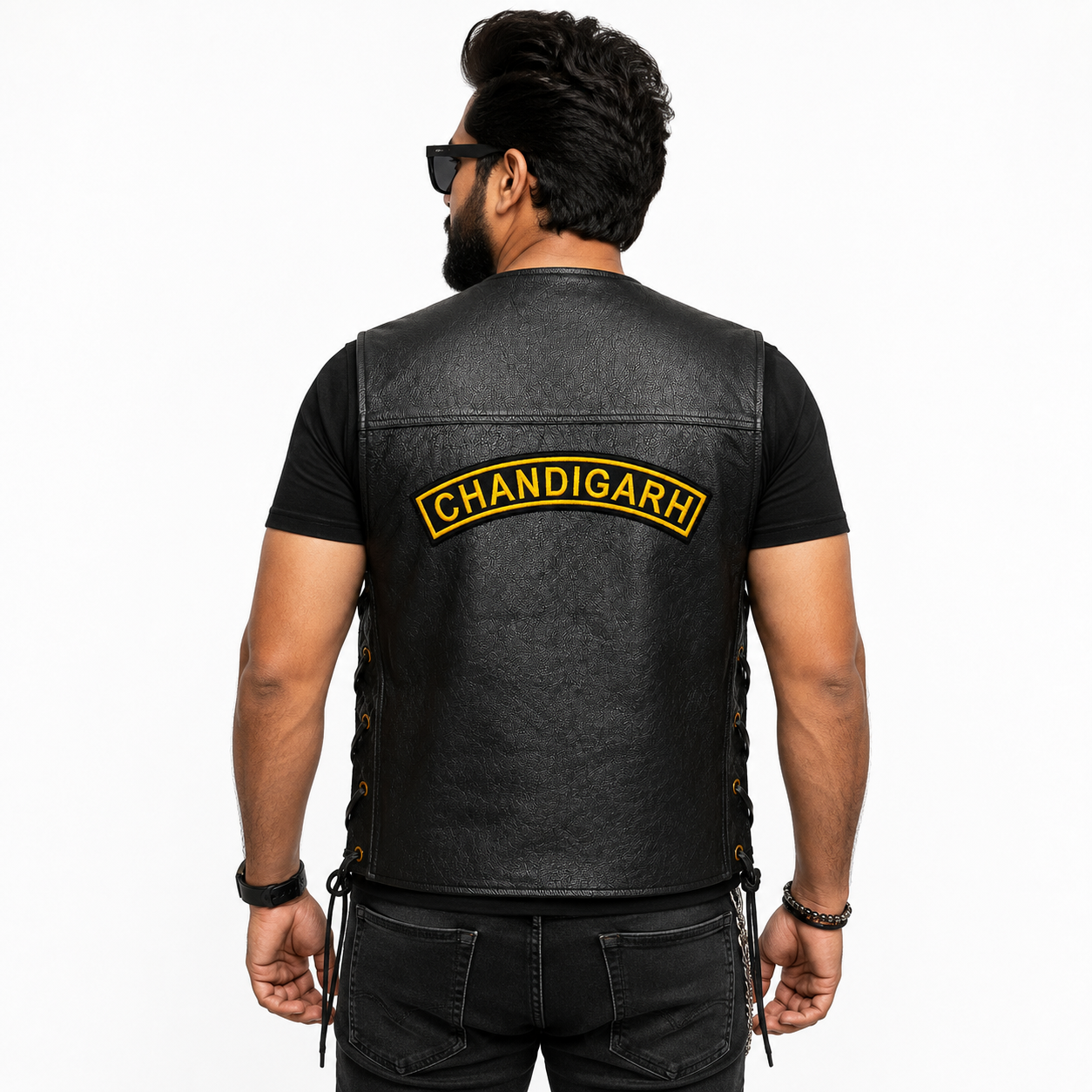 Chandigarh Top Curved Coloured Back Embroidered Patch 2 × 10 Inch – Iron On / Sew On