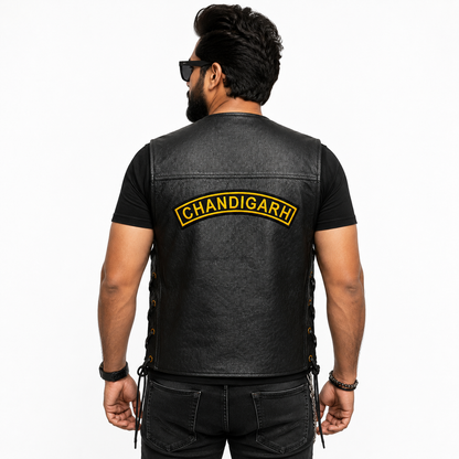 Chandigarh Top Curved Coloured Back Embroidered Patch 2 × 10 Inch – Iron On / Sew On