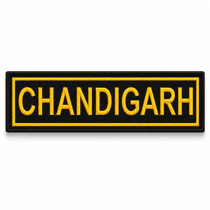 Chandigarh Straight Coloured Back Embroidered Patch 2 × 8.5 Inch – Iron On / Sew On