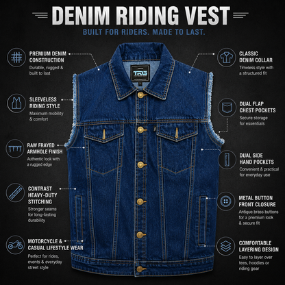 TRG013  Denim Riding Vest