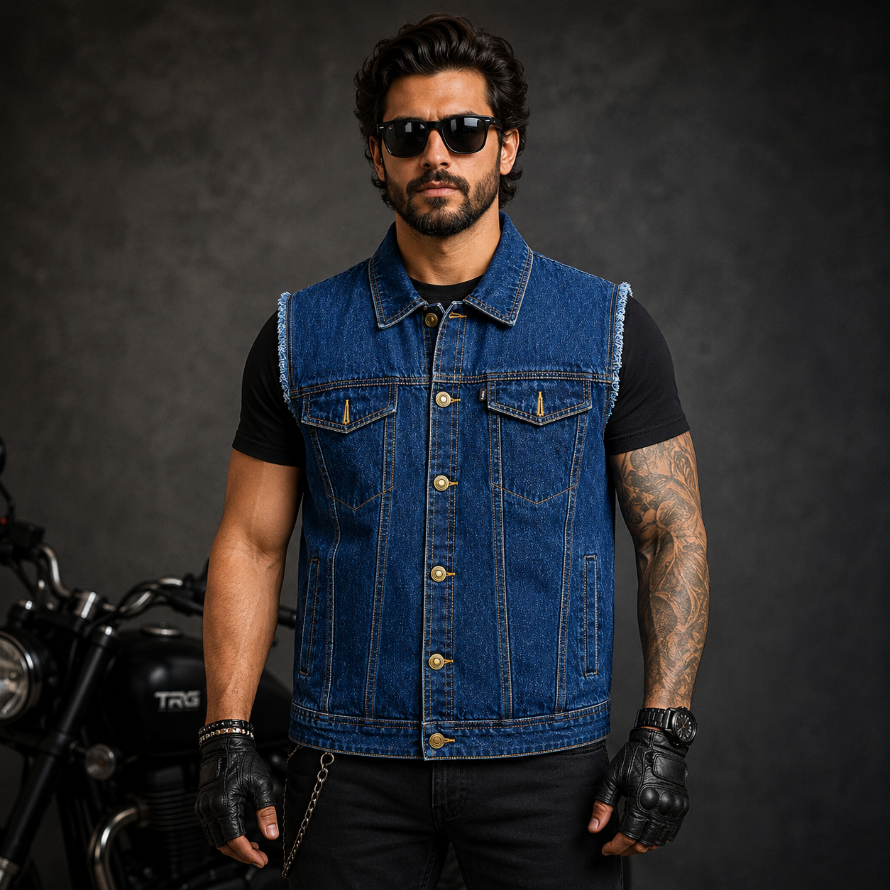 TRG013  Denim Riding Vest