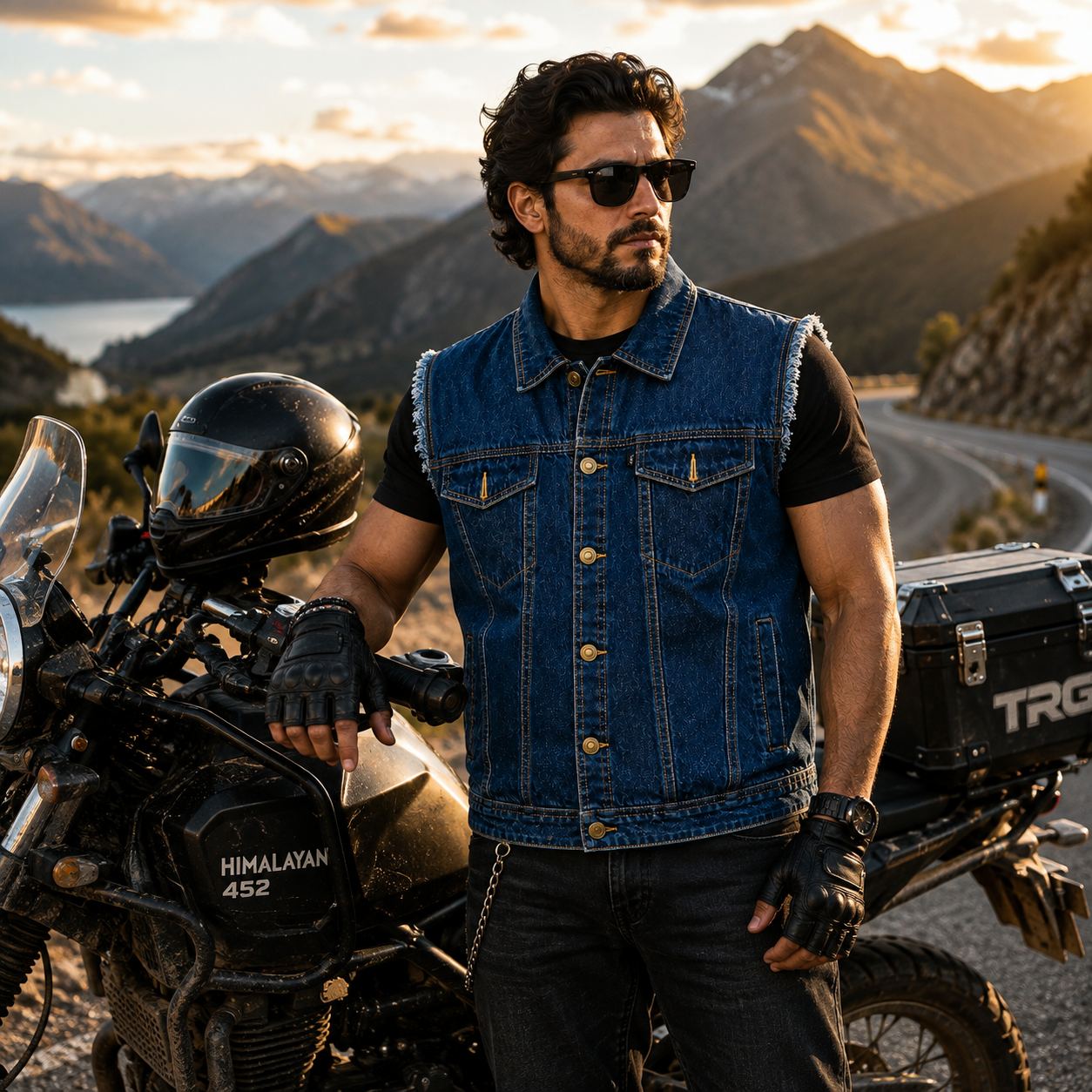 TRG013  Denim Riding Vest