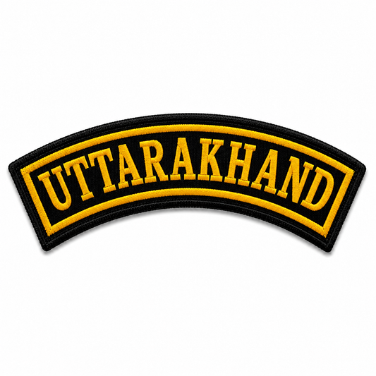Uttarakhand State Front Embroidered Patch 1 × 4 Inches – Iron On / Sew On
