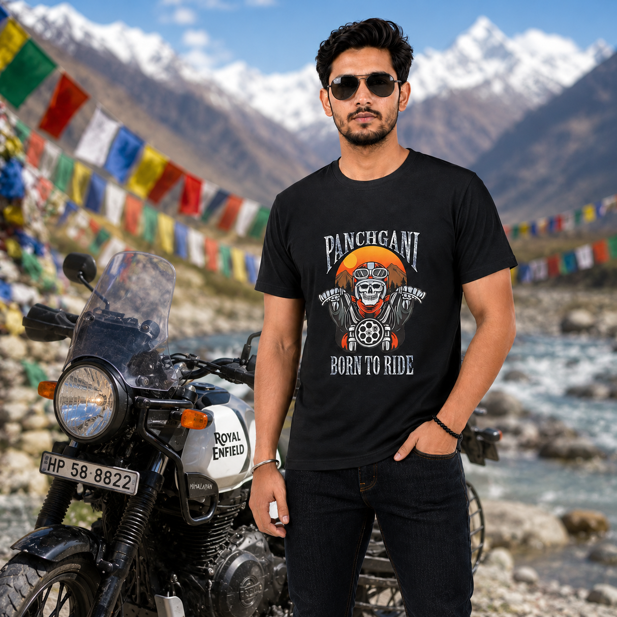 Panchgani Born To Ride Motorcycle Riders T-Shirt