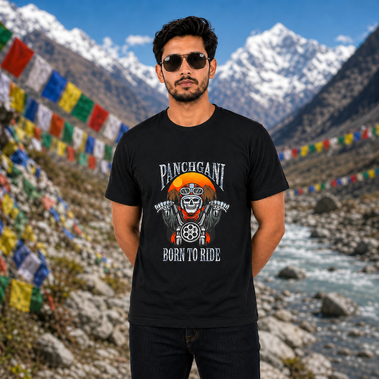 Panchgani Born To Ride Motorcycle Riders T-Shirt