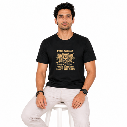 Four Wheels Move the Body Motorcycle Riders T-Shirt
