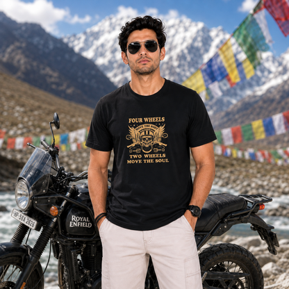 Four Wheels Move the Body Motorcycle Riders T-Shirt