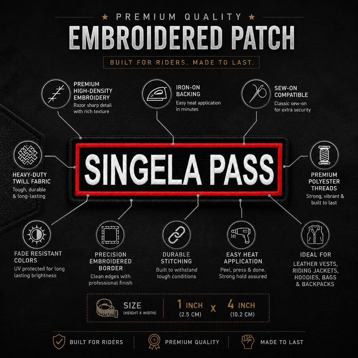 Singela Pass Expedition Embroidery Patch – 1 × 4 Inches