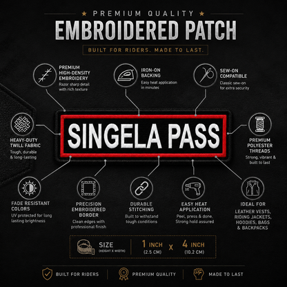 Singela Pass Expedition Embroidery Patch – 1 × 4 Inches