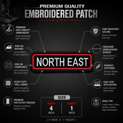 North East Expedition Embroidered Patch – 1 × 4 Inches
