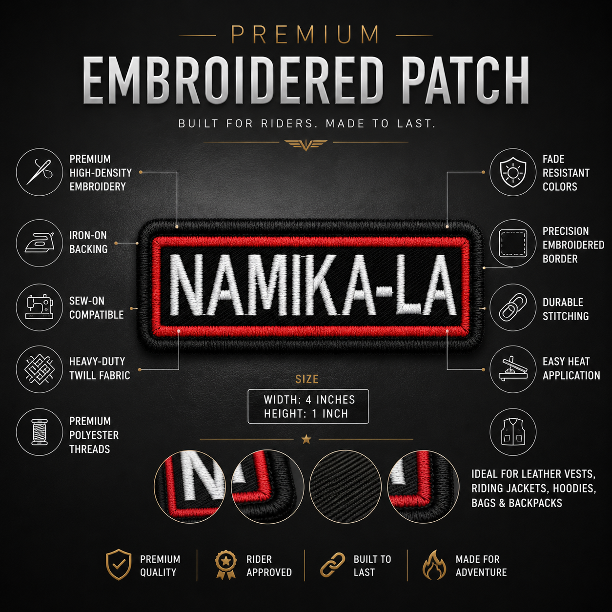 Namika-La Expedition Embroidered Patch (1 × 4 Inches)