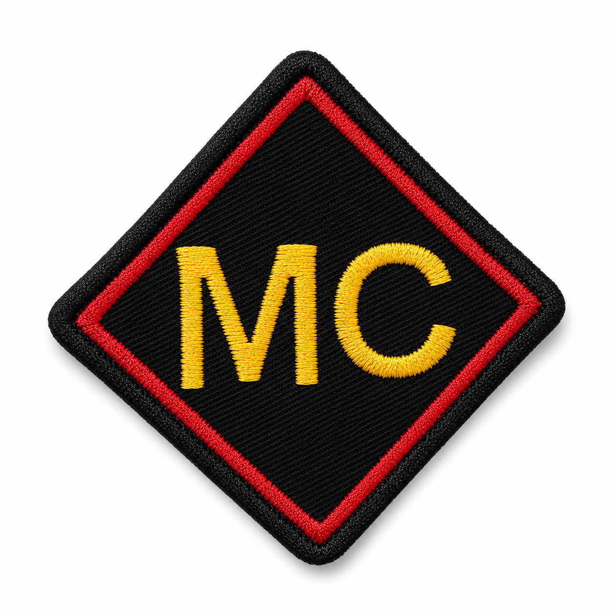 MC Motorcycle Club Embroidered Patch 3 × 3 Inches – Iron On / Sew On