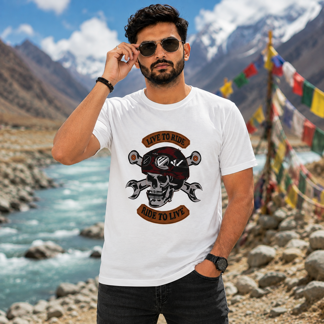Live To Ride, Ride To Live 2 Motorcycle Riders T-Shirt