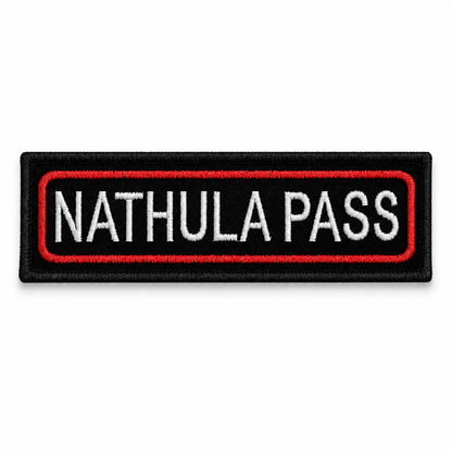 Nathula Pass Expedition Embroidered Patch – 1 × 4 Inches – Iron On / Sew On