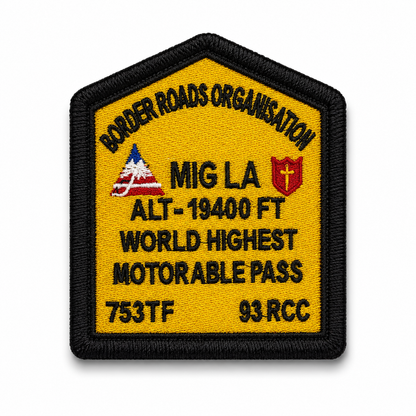 Mig La World’s Highest Motorable Pass Expedition Embroidered Patch – 3.5 × 3 Inches