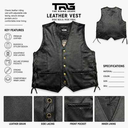 TRG018 Leather Riding Vest