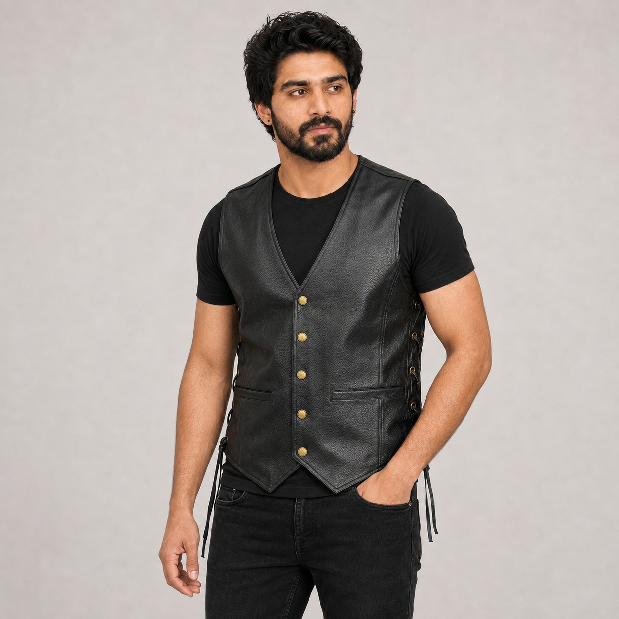 TRG018 Leather Riding Vest