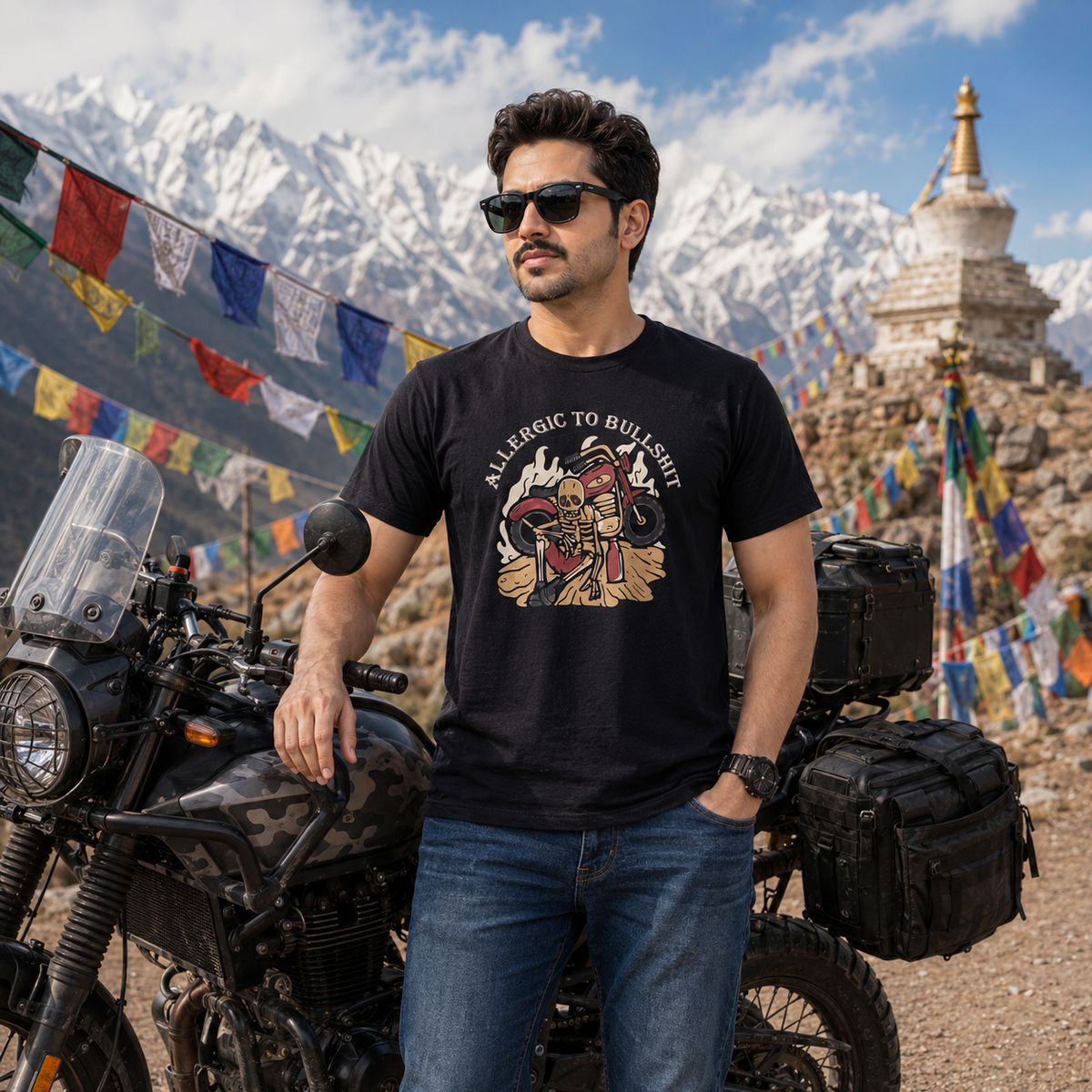 Allergic To Bullshit Biker T-shirt