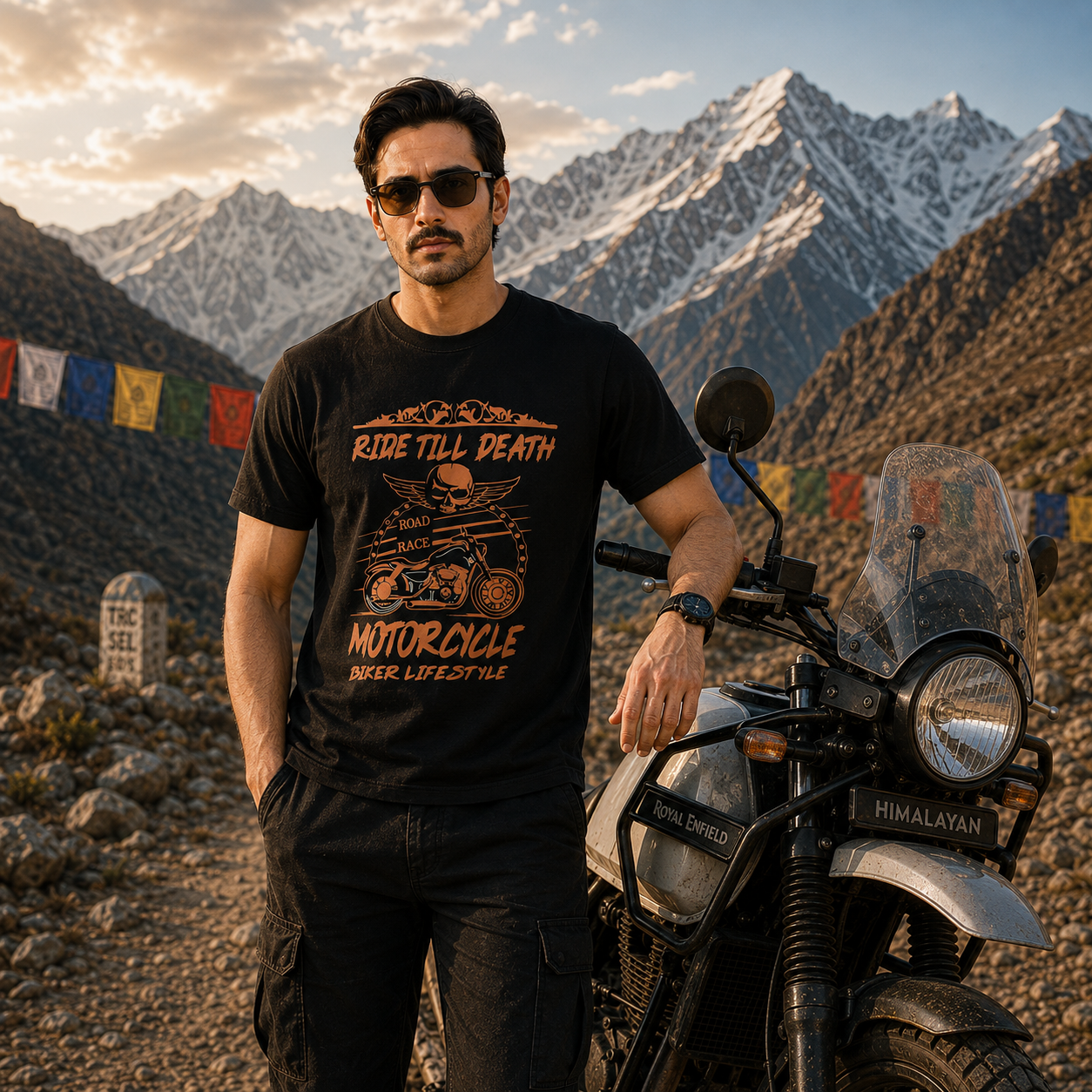 Ride Till Death Motorcycle Graphic T-Shirt