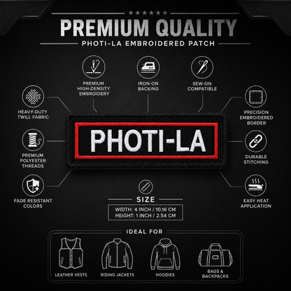 PHOTI-LA Expedition Embroidered Patch (1 × 4 Inches) – Iron On / Sew On