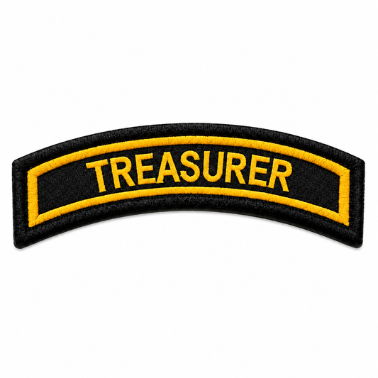 Treasurer Front Designation Embroidered Patch – Iron On / Sew On