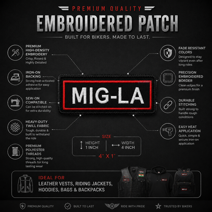 MIG-LA Expedition Embroidery Patch - 1 × 4 Inches | Iron-On & Sew-On
