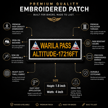Wari La Pass Expedition Embroidery Patch – 1.8 × 4 Inches