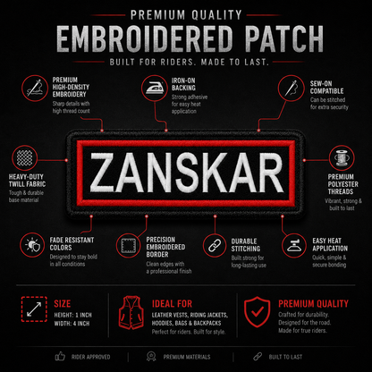 Zanskar Expedition Embroidery Patch – 1 × 4 Inches