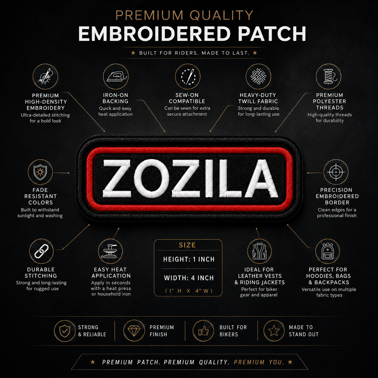 Zozila Expedition Embroidery Patch – 1 × 4 Inches