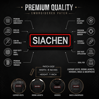 Siachen Expedition Embroidered Patch – 1 × 4 Inches