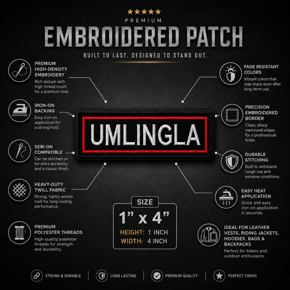 UmlingLa Expedition Embroidery Patch – 1 × 4 Inches