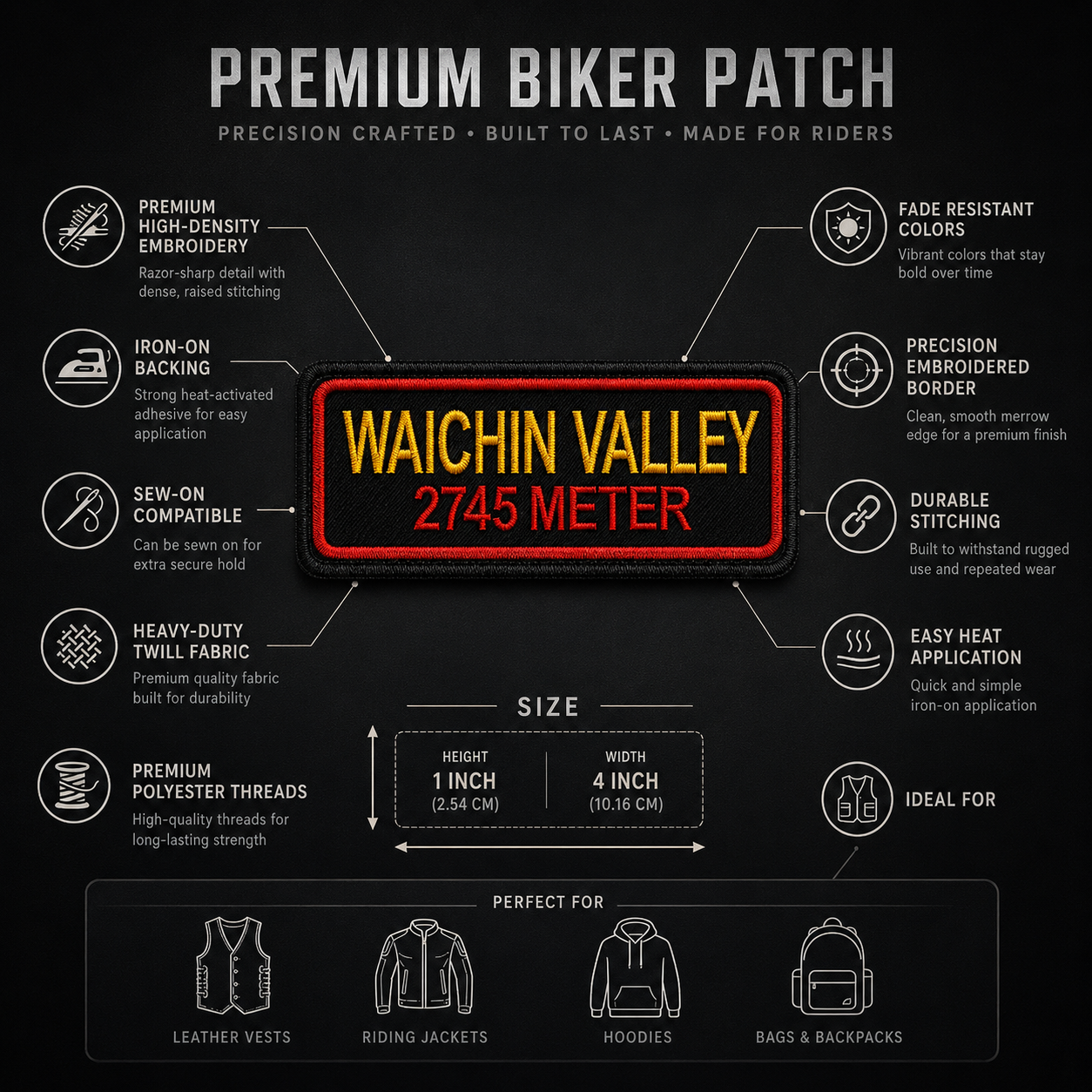 Waichin Valley Expedition Embroidery Patch – 1 × 4 Inches