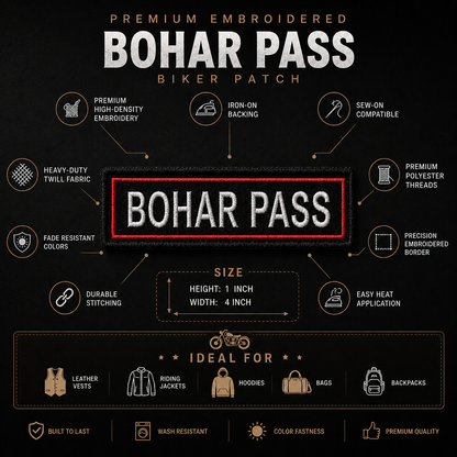 Bohar Pass Expedition Embroidery Patch – 1 × 4 Inches