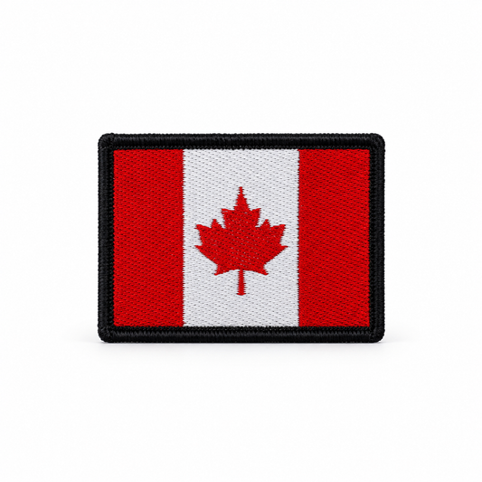 Canadian Flag Embroidered Patch 2 x 3 Inch – Iron On / Sew On