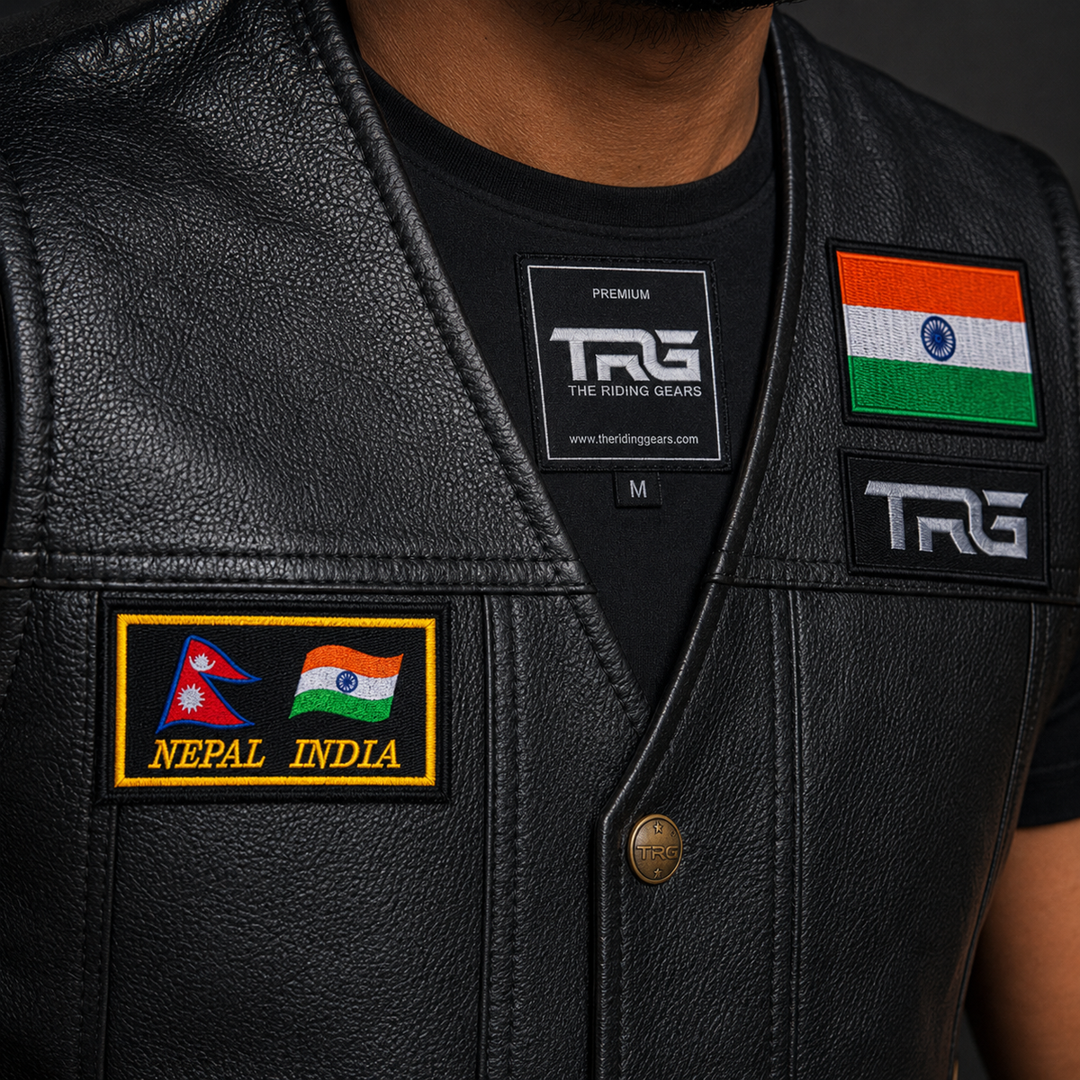 India & Nepal Flag Embroidered Patch 2 x 3.5 Inch – Iron On / Sew On