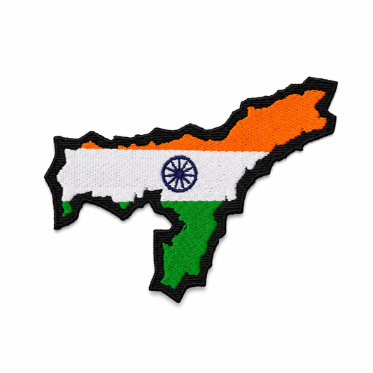 Indian Map Assam Embroidered Patch 3.5 x 4 Inch – Iron On / Sew On