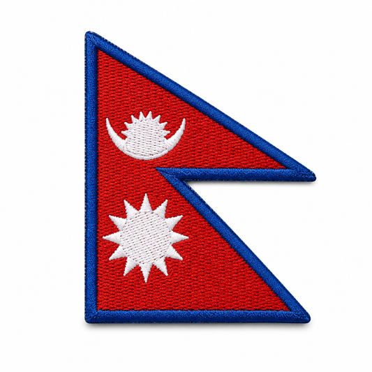 Nepal Flag Embroidered Patch 2.5 x 3 Inch – Iron On / Sew On