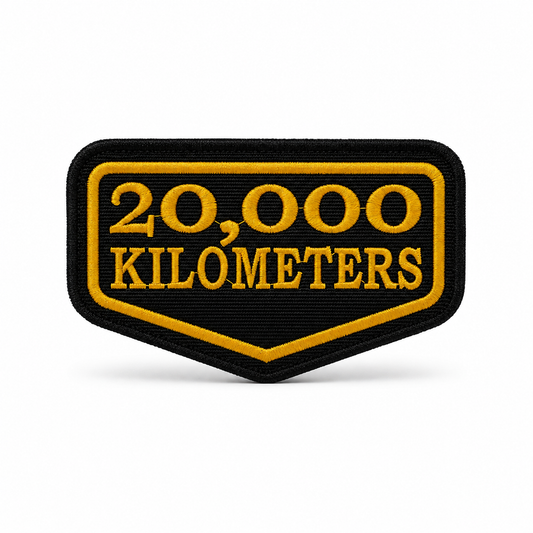 20 Thousand Kilometres Embroidered Patch 2 × 4 Inches – Iron On / Sew On