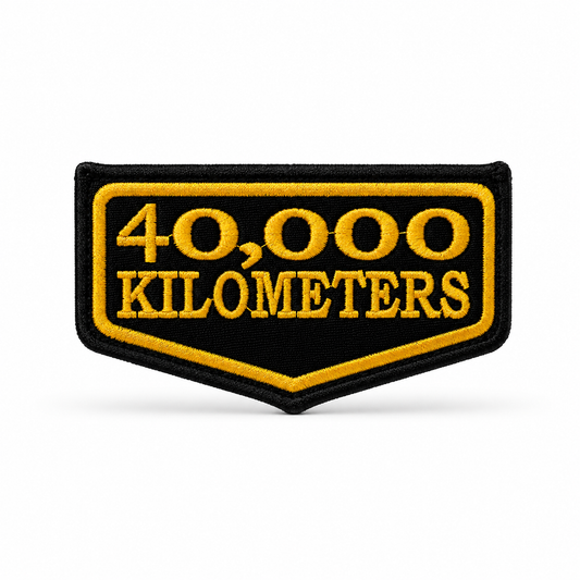 40 Thousand Kilometres Embroidered Patch 2 × 3.8 Inches – Iron On / Sew On