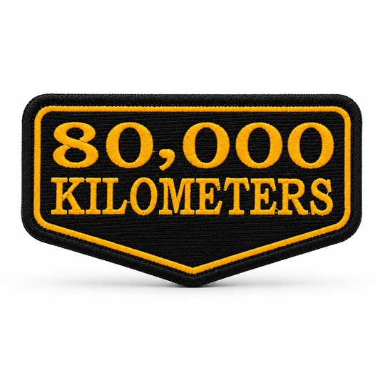 80 Thousand Kilometres Embroidered Patch 2 × 4 Inches – Iron On / Sew On
