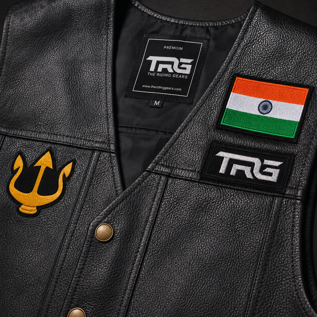 Trishul Flag Embroidered Patch 2.5 x 2.5 Inch – Iron On / Sew On